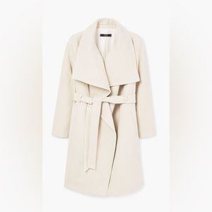 Mango Cream Wool Blend Trench Coat Size XS